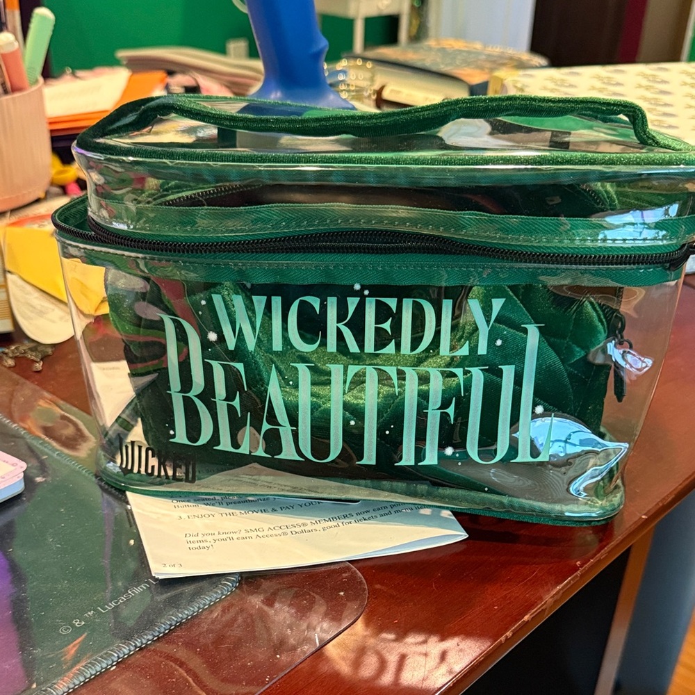 Wickedly Beautiful Green Clear Cosmetic Bag